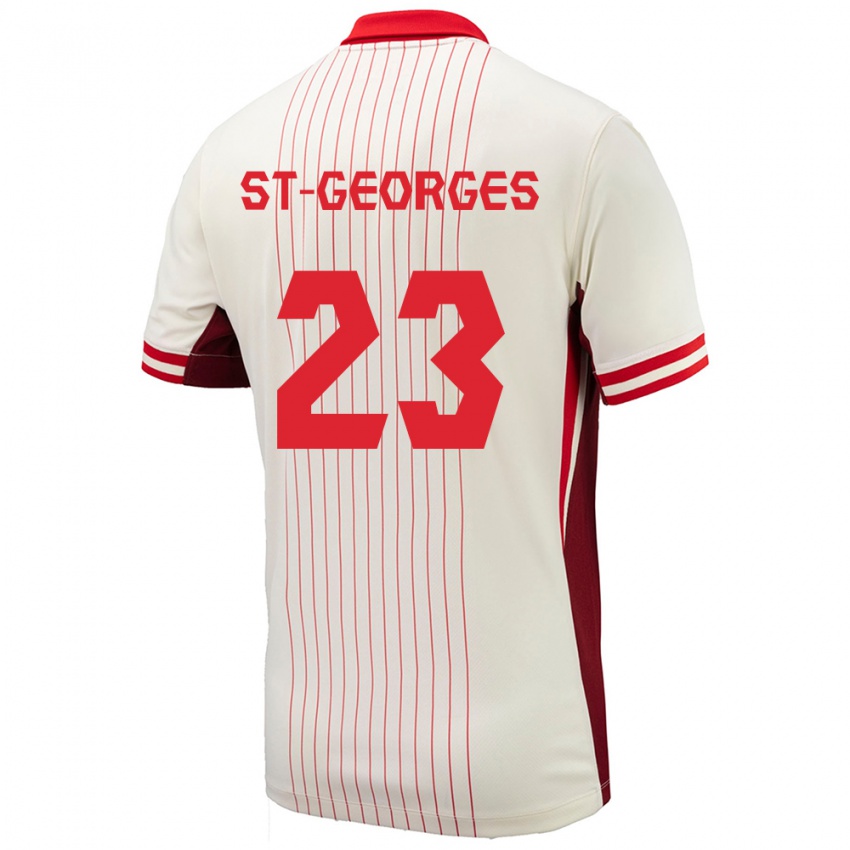 Donna Maglia Canada Bianca St Georges #23 Bianco Kit Gara Away 24-26 Maglietta