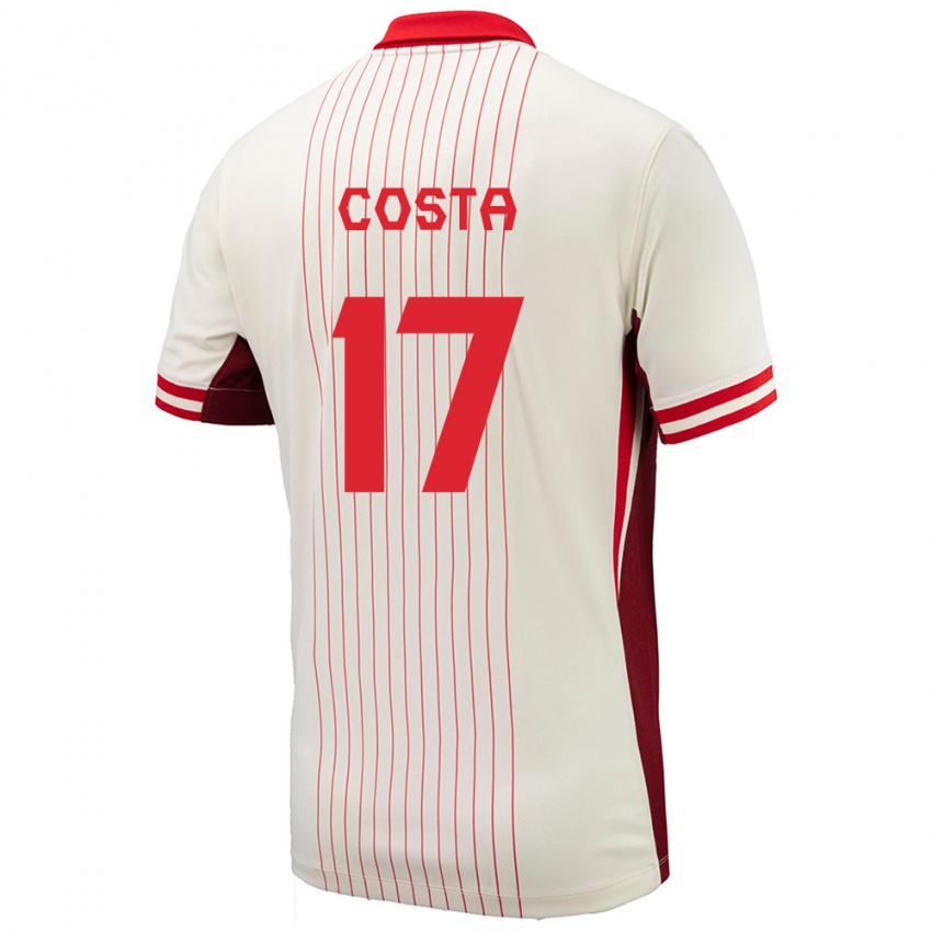 Donna Maglia Canada Jesse Costa #17 Bianco Kit Gara Away 24-26 Maglietta