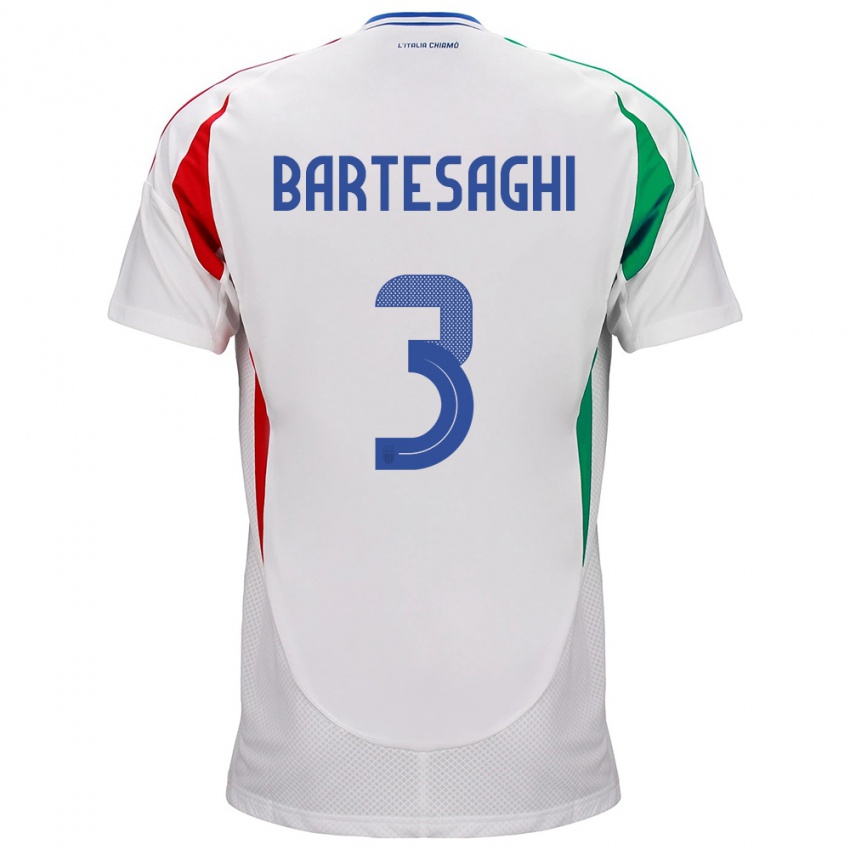Donna Maglia Italia Davide Bartesaghi #3 Bianco Kit Gara Away 24-26 Maglietta