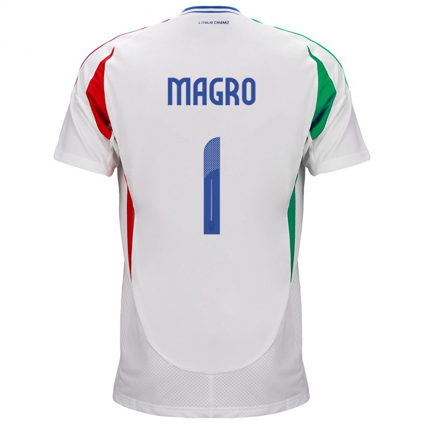 Donna Maglia Italia Federico Magro #1 Bianco Kit Gara Away 24-26 Maglietta