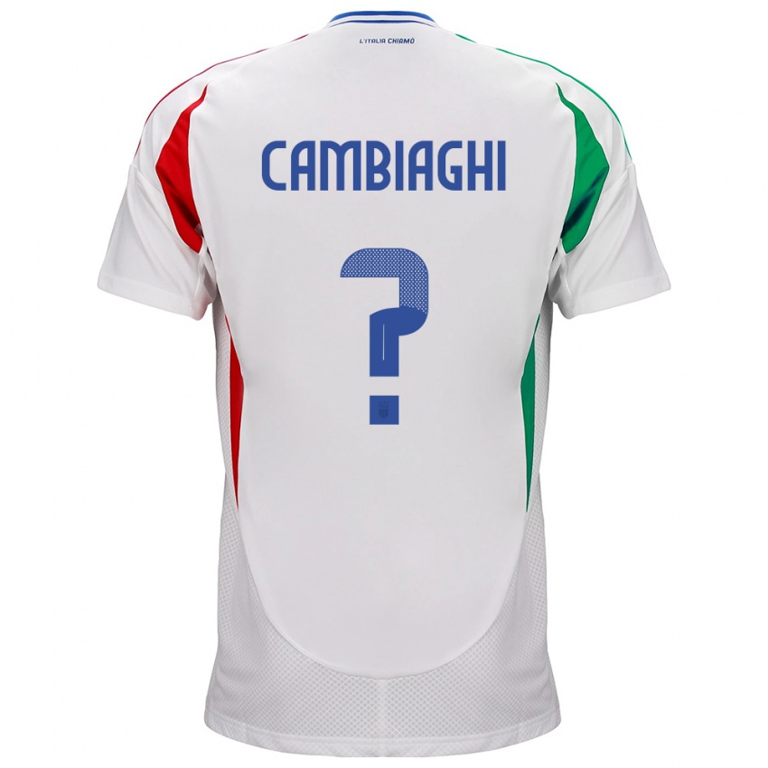 Donna Maglia Italia Michela Cambiaghi #0 Bianco Kit Gara Away 24-26 Maglietta