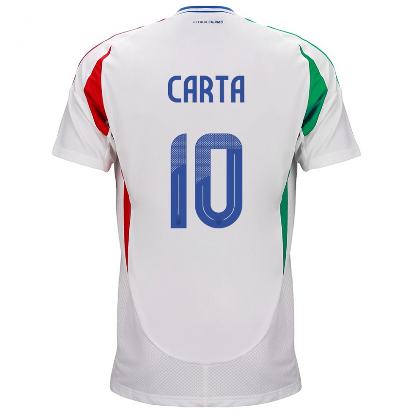 Donna Maglia Italia Antonella Carta #10 Bianco Kit Gara Away 24-26 Maglietta
