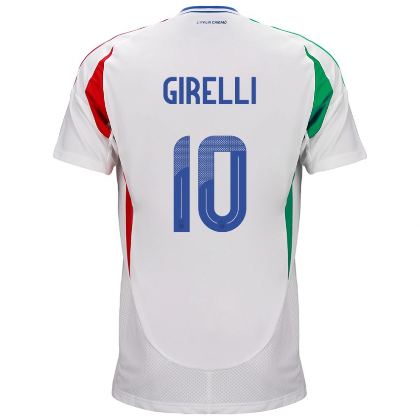 Donna Maglia Italia Cristiana Girelli #10 Bianco Kit Gara Away 24-26 Maglietta