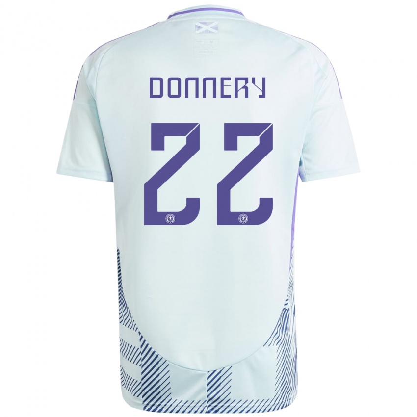 Donna Maglia Scotland Julian Donnery #22 Blu Menta Chiaro Kit Gara Away 24-26 Maglietta