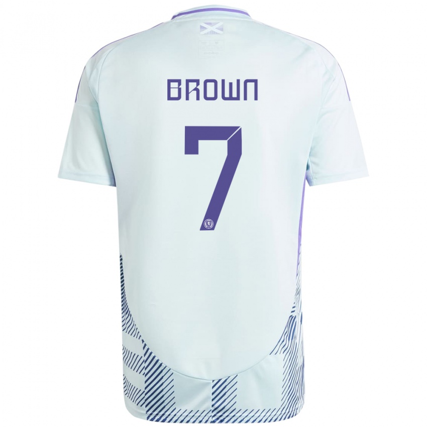 Donna Maglia Scotland Fiona Brown #7 Blu Menta Chiaro Kit Gara Away 24-26 Maglietta