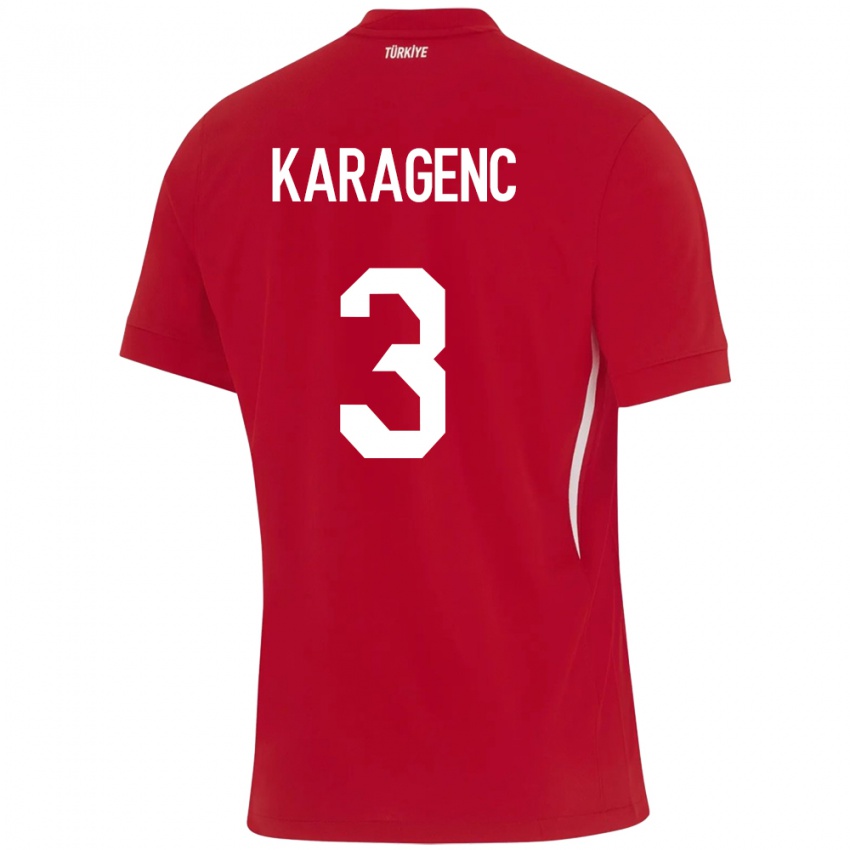 Donna Maglia Turchia Didem Karagenç #3 Rosso Kit Gara Away 24-26 Maglietta