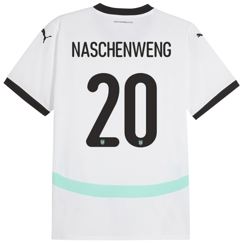 Donna Maglia Austria Katharina Naschenweng #20 Bianco Kit Gara Away 24-26 Maglietta