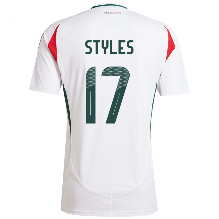 Donna Maglia Ungheria Callum Styles #17 Bianco Kit Gara Away 24-26 Maglietta