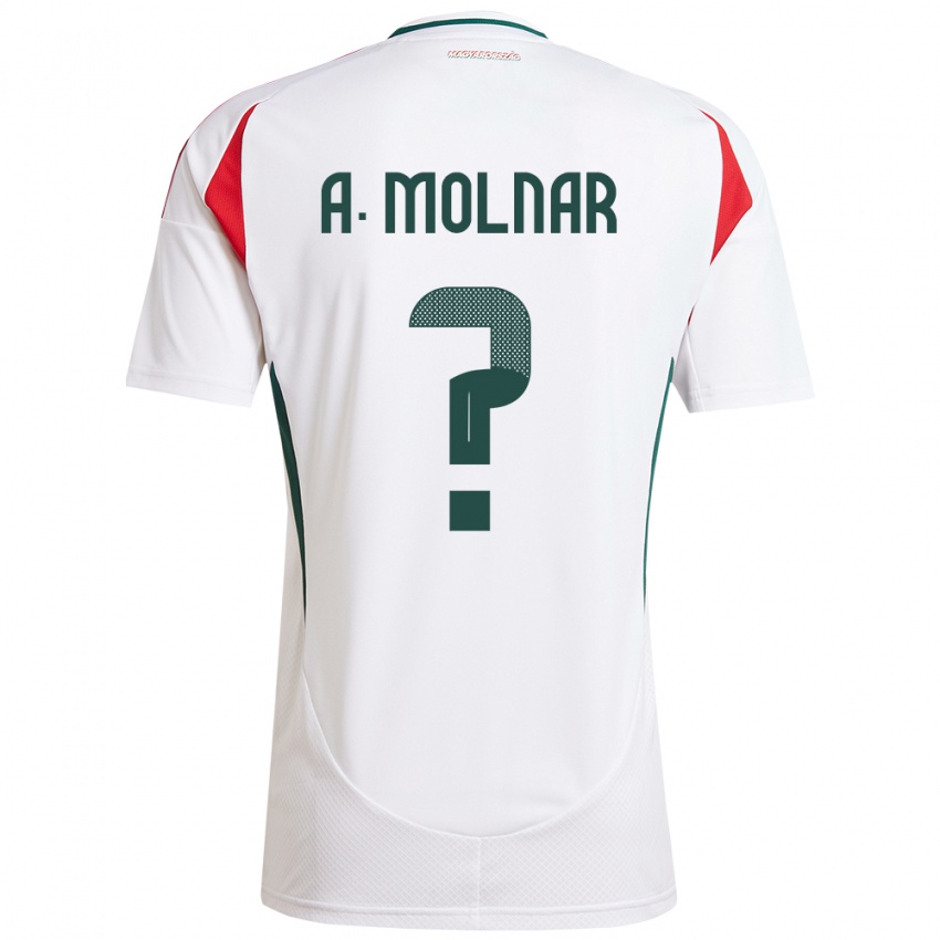 Donna Maglia Ungheria Ádin Molnár #0 Bianco Kit Gara Away 24-26 Maglietta