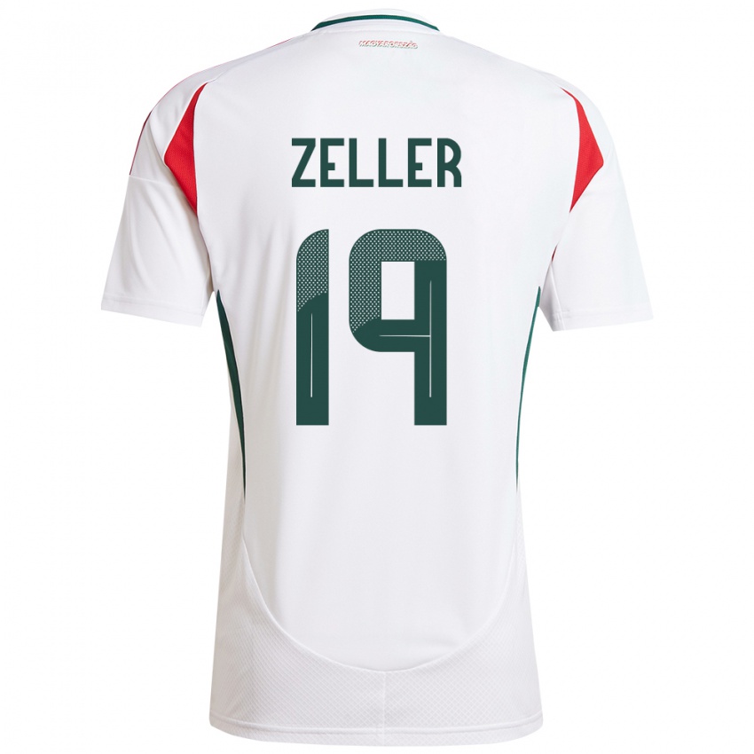 Donna Maglia Ungheria Dóra Zeller #19 Bianco Kit Gara Away 24-26 Maglietta