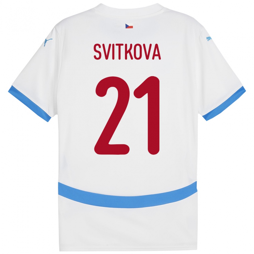 Donna Maglia Cechia Kateřina Svitková #21 Bianco Kit Gara Away 24-26 Maglietta