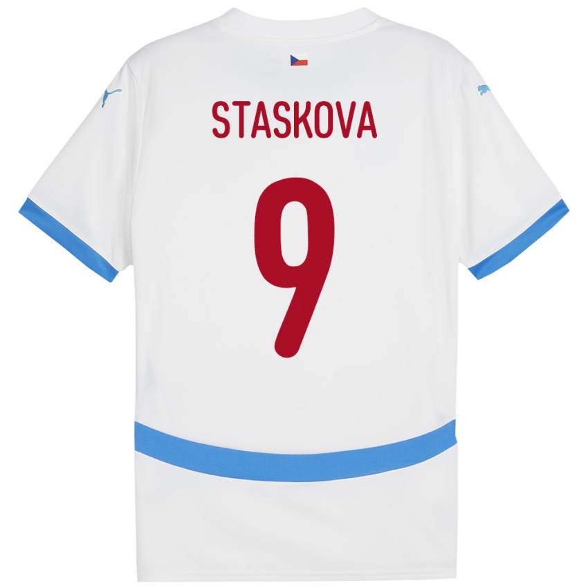 Donna Maglia Cechia Andrea Stašková #9 Bianco Kit Gara Away 24-26 Maglietta