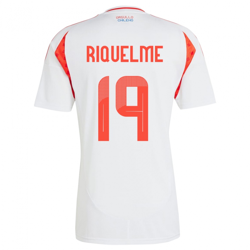 Donna Maglia Cile Benjamín Riquelme #19 Bianco Kit Gara Away 24-26 Maglietta