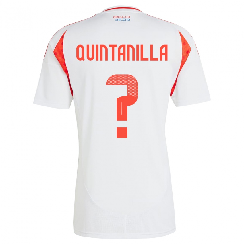 Donna Maglia Cile Vicente Quintanilla #0 Bianco Kit Gara Away 24-26 Maglietta