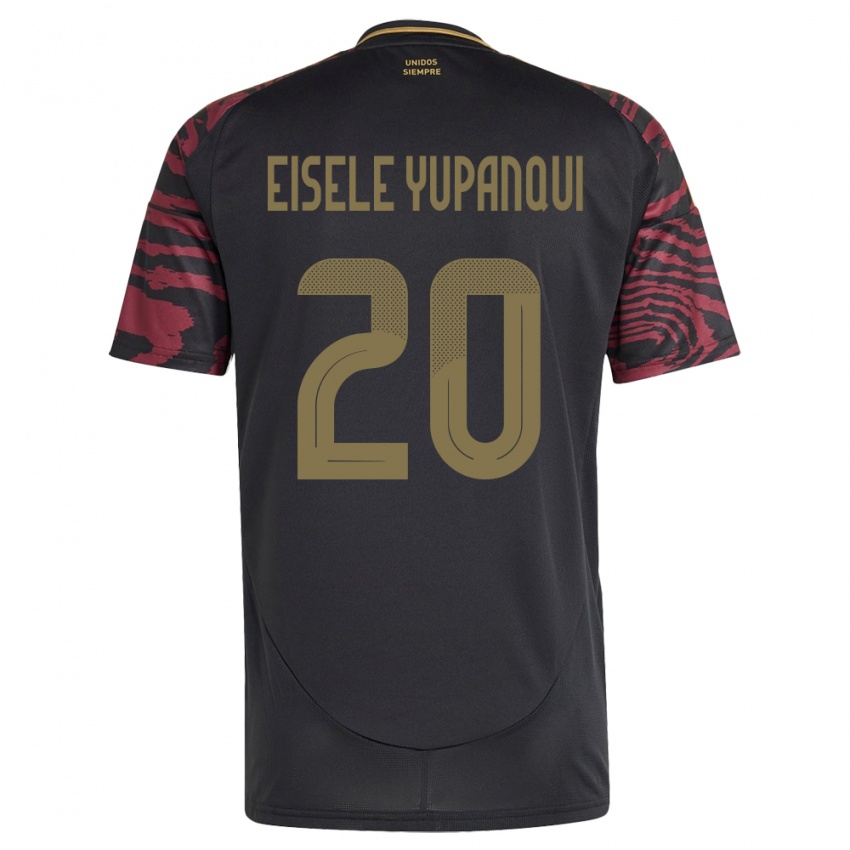 Donna Maglia Perù Philipp Eisele Yupanqui #20 Nero Kit Gara Away 24-26 Maglietta