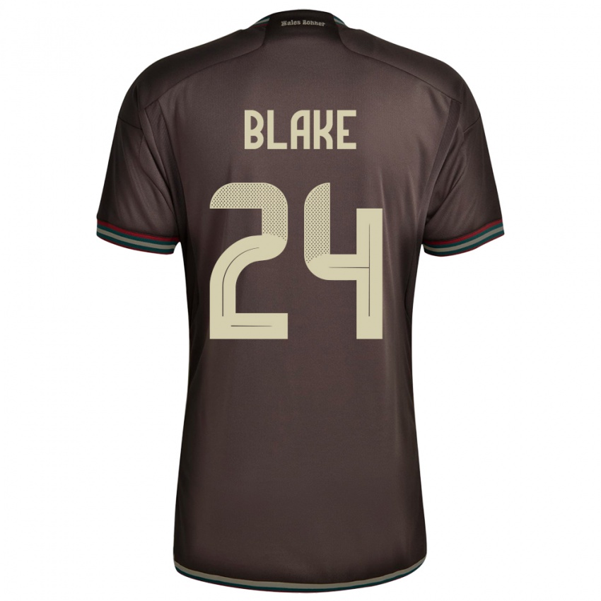 Donna Maglia Giamaica Andre Blake #24 Marrone Notte Kit Gara Away 24-26 Maglietta