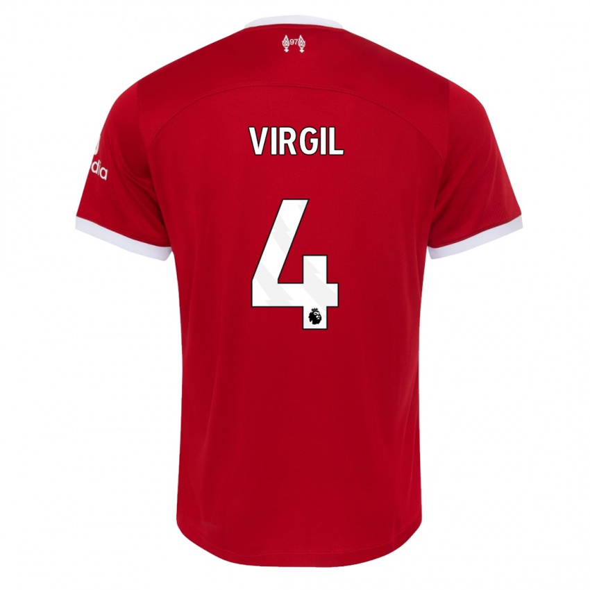 Bambino Maglia Virgil Van Dijk #4 Rosso Kit Gara Home 2023/24 Maglietta