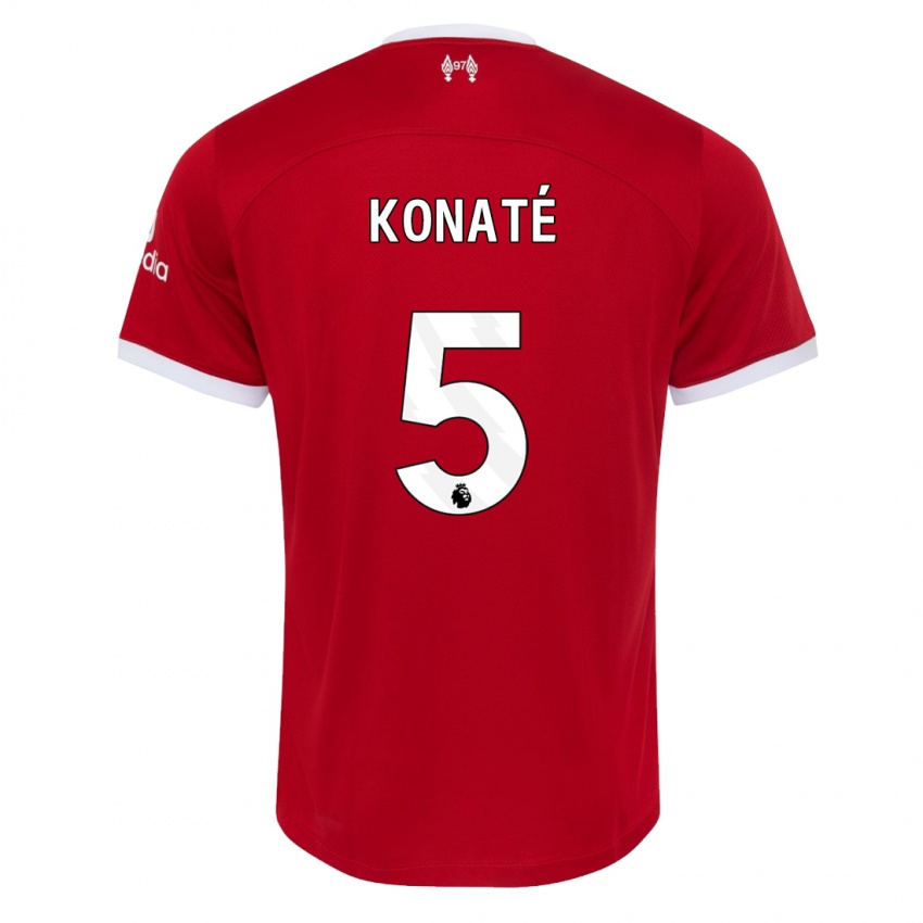 Bambino Maglia Ibrahima Konate #5 Rosso Kit Gara Home 2023/24 Maglietta