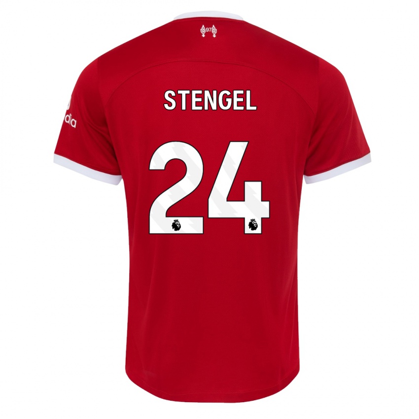 Bambino Maglia Katie Stengel #24 Rosso Kit Gara Home 2023/24 Maglietta