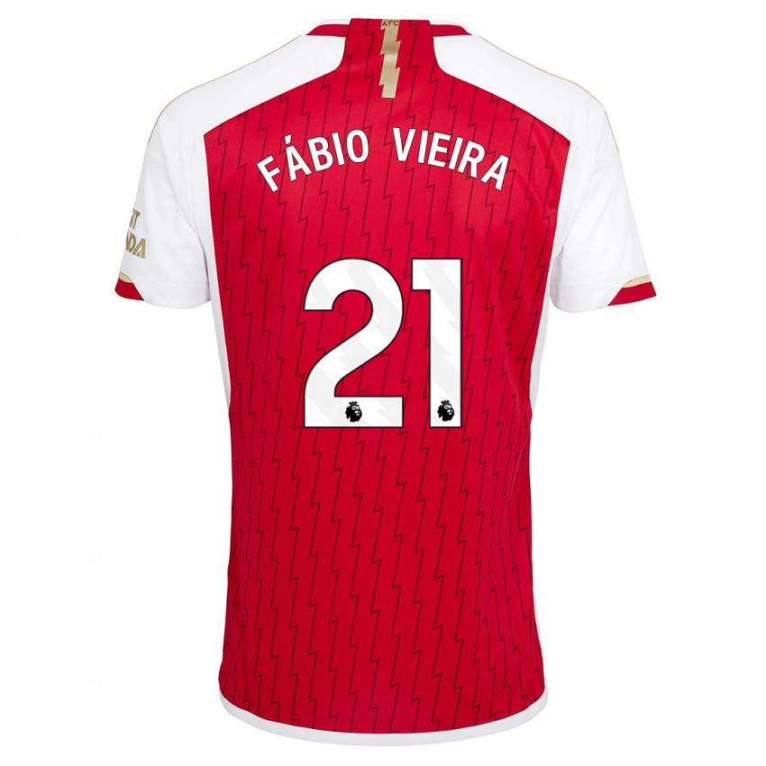 Bambino Maglia Fabio Vieira #21 Rosso Kit Gara Home 2023/24 Maglietta