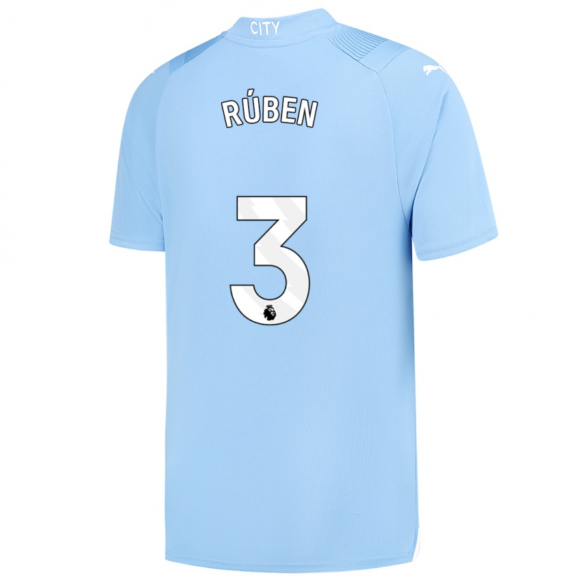 Bambino Maglia Ruben Dias #3 Azzurro Kit Gara Home 2023/24 Maglietta