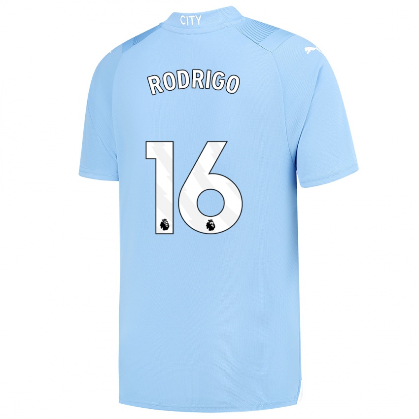 Bambino Maglia Rodrigo Hernandez #16 Azzurro Kit Gara Home 2023/24 Maglietta