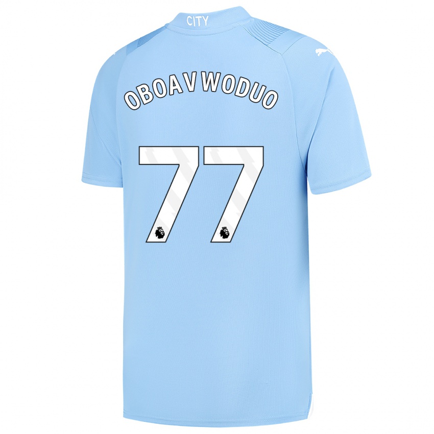 Bambino Maglia Justin Oboavwoduo #77 Azzurro Kit Gara Home 2023/24 Maglietta