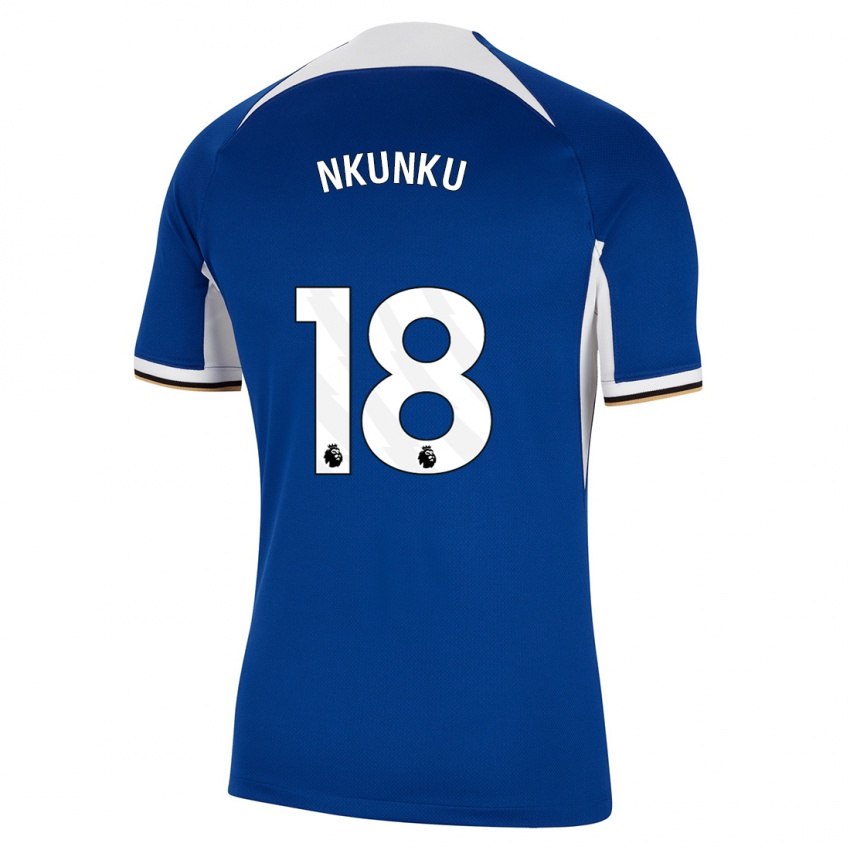 Bambino Maglia Christopher Nkunku #18 Blu Kit Gara Home 2023/24 Maglietta
