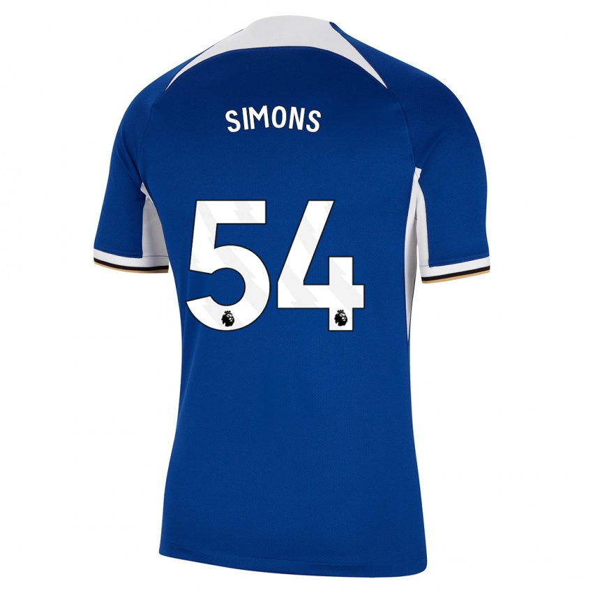 Bambino Maglia Xavier Simons #54 Blu Kit Gara Home 2023/24 Maglietta