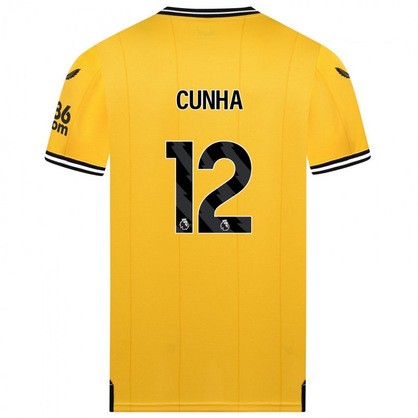 Bambino Maglia Matheus Cunha #12 Giallo Kit Gara Home 2023/24 Maglietta