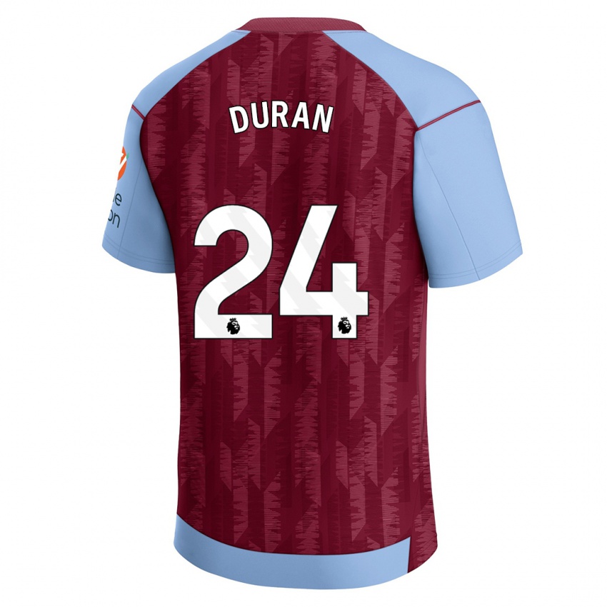 Bambino Maglia Jhon Durán #24 Blu Bordeaux Kit Gara Home 2023/24 Maglietta