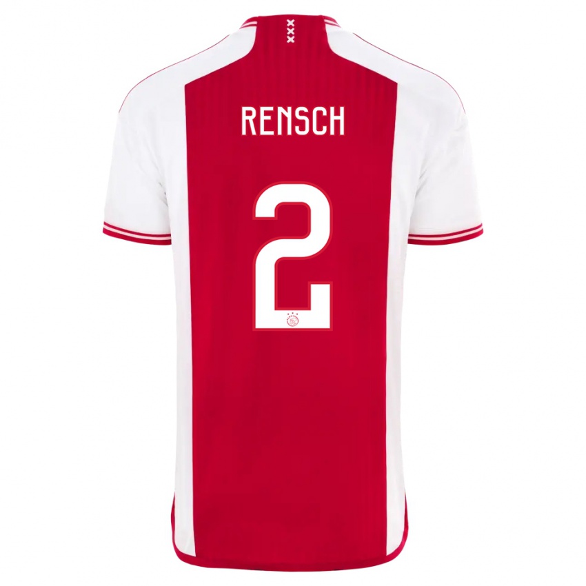 Bambino Maglia Devyne Rensch #2 Rosso Bianco Kit Gara Home 2023/24 Maglietta