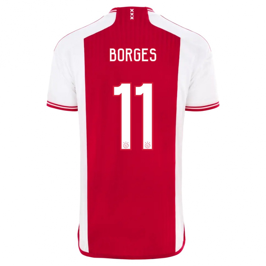 Bambino Maglia Carlos Borges #11 Rosso Bianco Kit Gara Home 2023/24 Maglietta