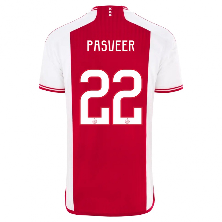 Bambino Maglia Remko Pasveer #22 Rosso Bianco Kit Gara Home 2023/24 Maglietta