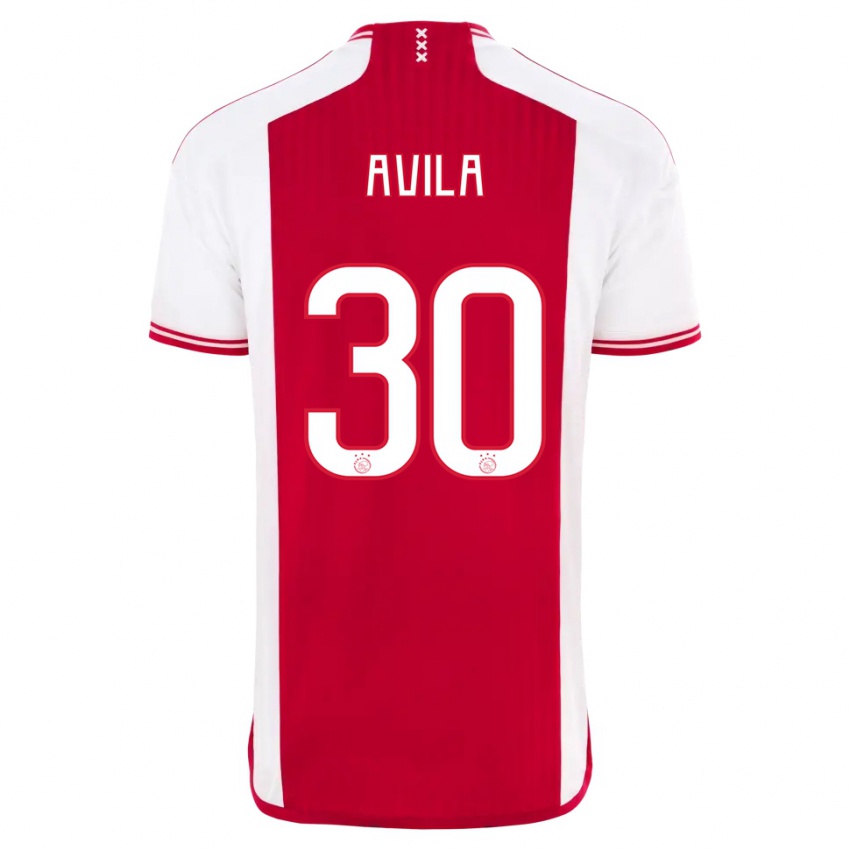 Bambino Maglia Gastón Ávila #30 Rosso Bianco Kit Gara Home 2023/24 Maglietta