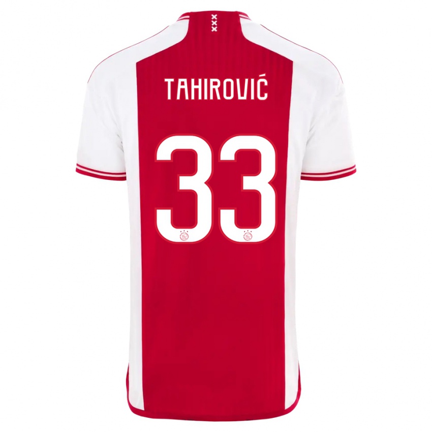 Bambino Maglia Benjamin Tahirovic #33 Rosso Bianco Kit Gara Home 2023/24 Maglietta