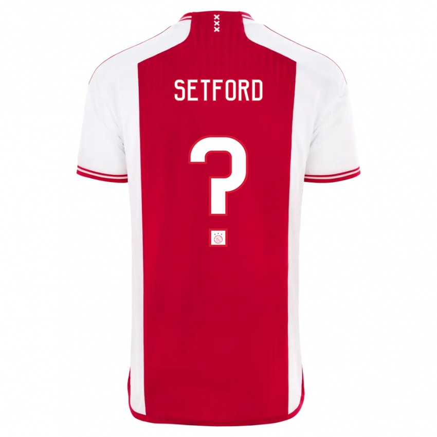 Bambino Maglia Charlie Setford #0 Rosso Bianco Kit Gara Home 2023/24 Maglietta