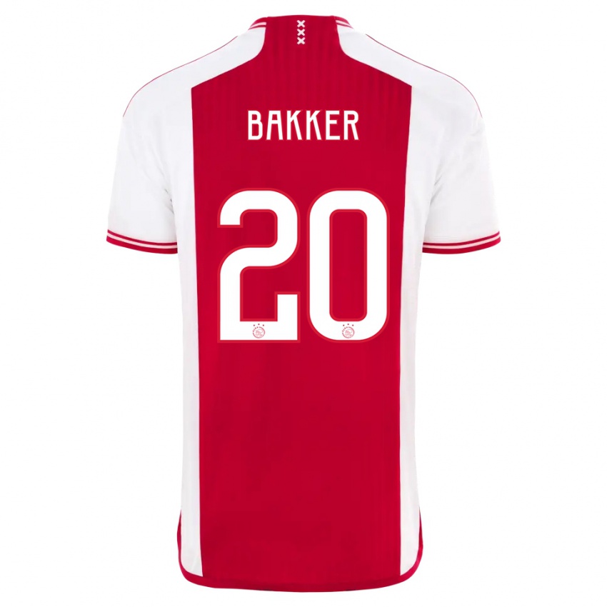 Bambino Maglia Eshly Bakker #20 Rosso Bianco Kit Gara Home 2023/24 Maglietta