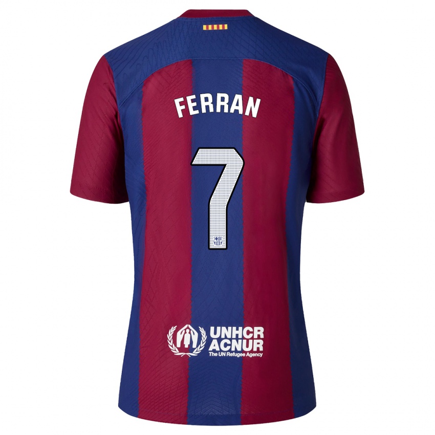 Bambino Maglia Ferran Torres #7 Rosso Blu Kit Gara Home 2023/24 Maglietta