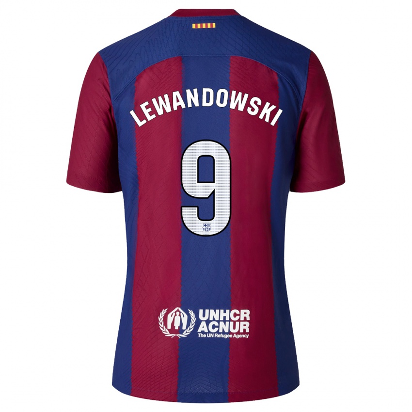 Bambino Maglia Robert Lewandowski #9 Rosso Blu Kit Gara Home 2023/24 Maglietta