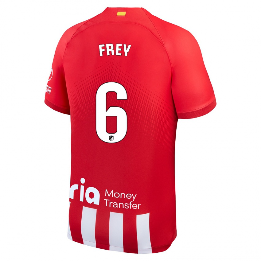 Bambino Maglia Darío Frey #6 Rosso Bianco Kit Gara Home 2023/24 Maglietta