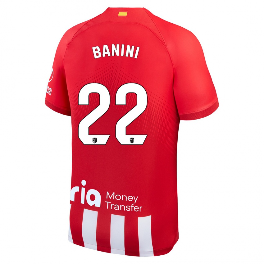 Bambino Maglia Estefania Banini #22 Rosso Bianco Kit Gara Home 2023/24 Maglietta