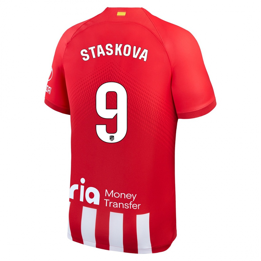 Bambino Maglia Andrea Staskova #9 Rosso Bianco Kit Gara Home 2023/24 Maglietta