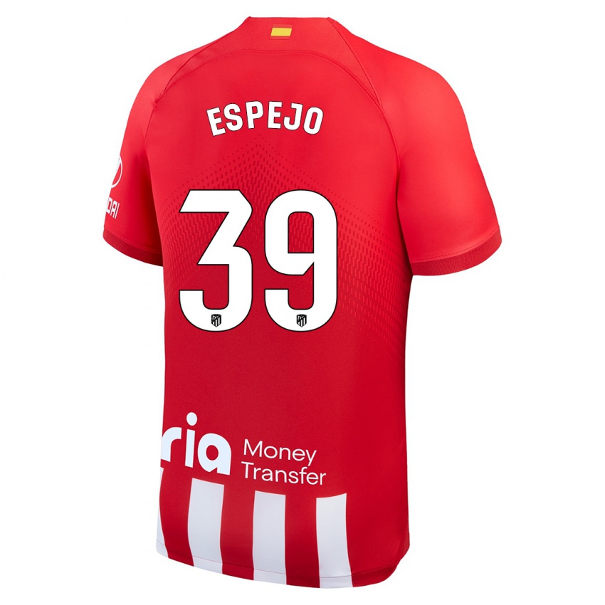 Bambino Maglia Diego Espejo #39 Rosso Bianco Kit Gara Home 2023/24 Maglietta