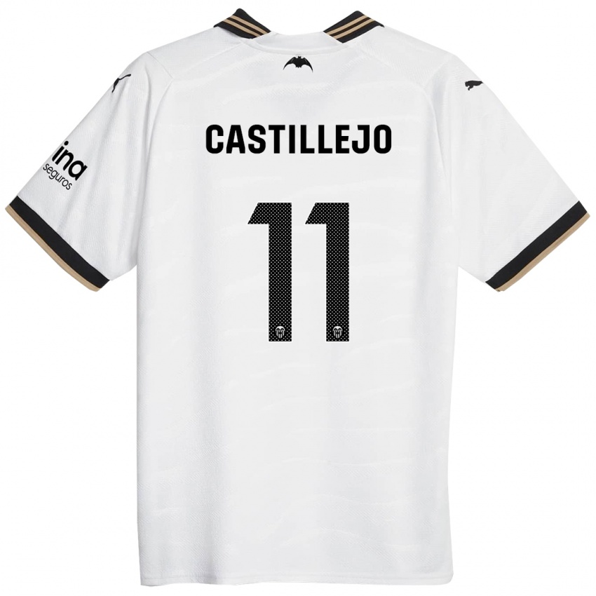 Bambino Maglia Samu Castillejo #11 Bianco Kit Gara Home 2023/24 Maglietta