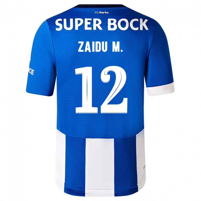 Bambino Maglia Zaidu #12 Blu Bianco Kit Gara Home 2023/24 Maglietta