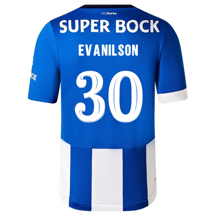 Bambino Maglia Evanilson #30 Blu Bianco Kit Gara Home 2023/24 Maglietta