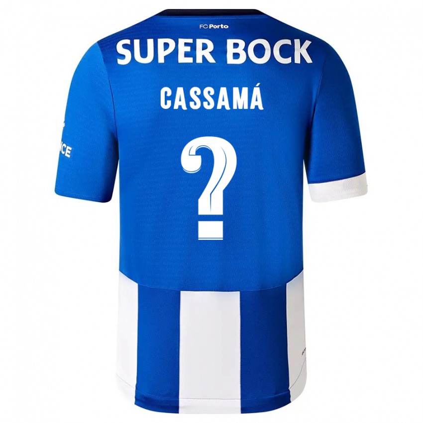 Bambino Maglia Adramane Cassamá #0 Blu Bianco Kit Gara Home 2023/24 Maglietta
