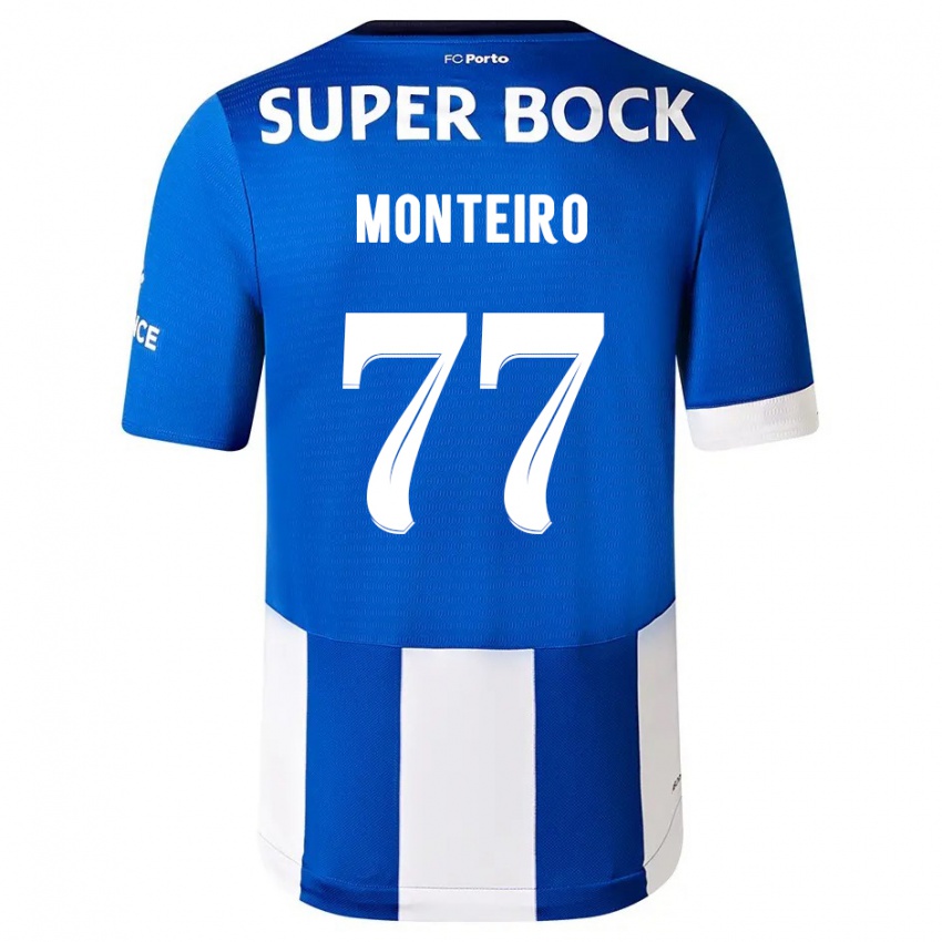 Bambino Maglia Rui Monteiro #77 Blu Bianco Kit Gara Home 2023/24 Maglietta
