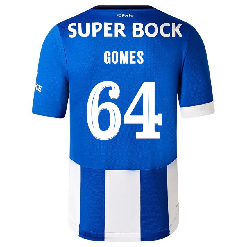 Bambino Maglia Luís Gomes #64 Blu Bianco Kit Gara Home 2023/24 Maglietta